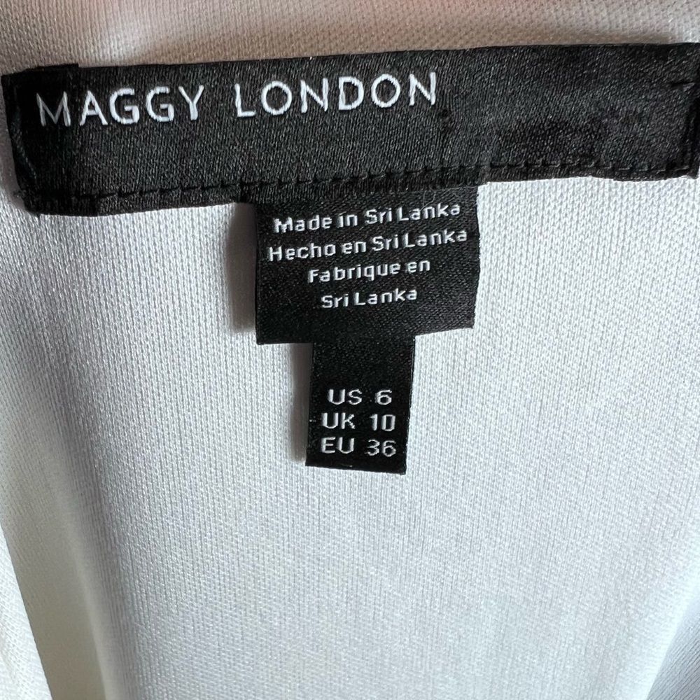 Maggy London black and white color block midi dress size 6 - Picture 7 of 8